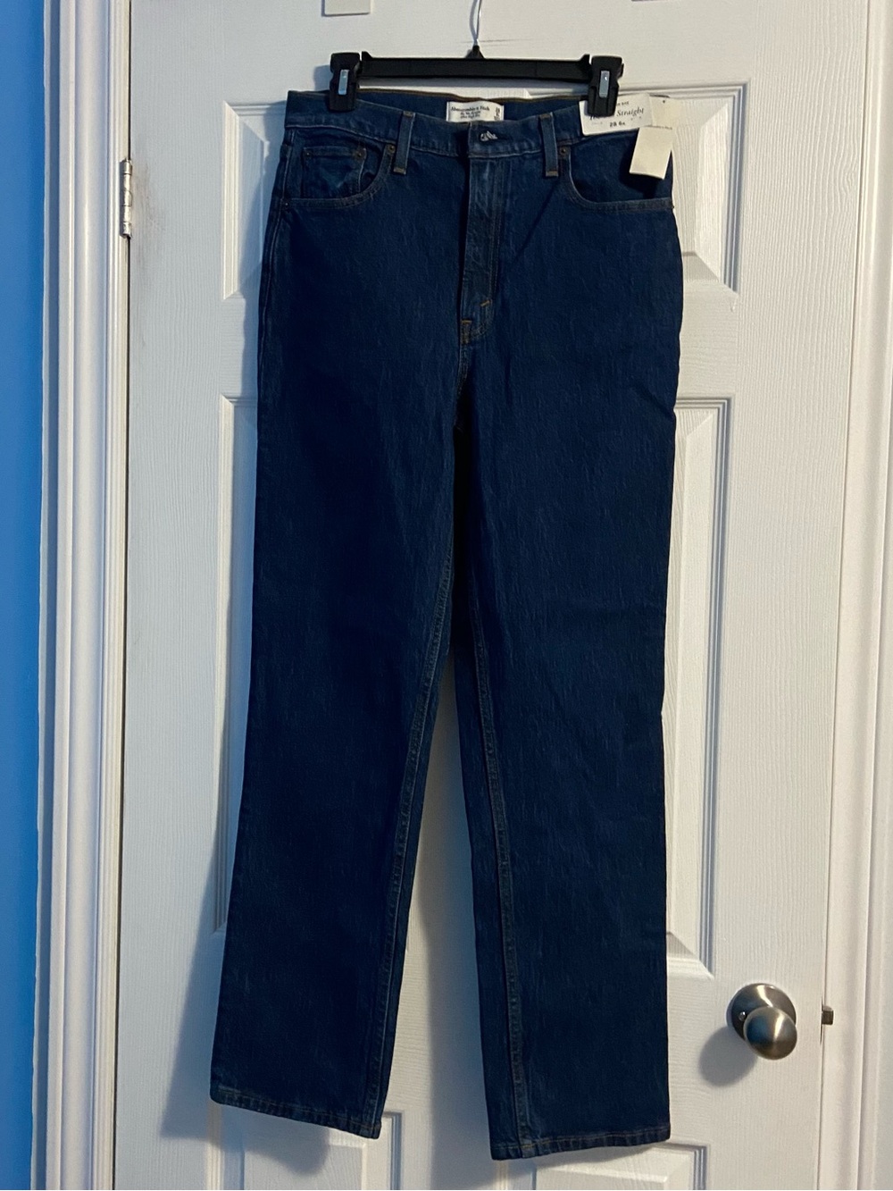 Abercrombie & Fitch Women’s The ‘90s Straight Blue Jeans Ultra High Rise Size 6R